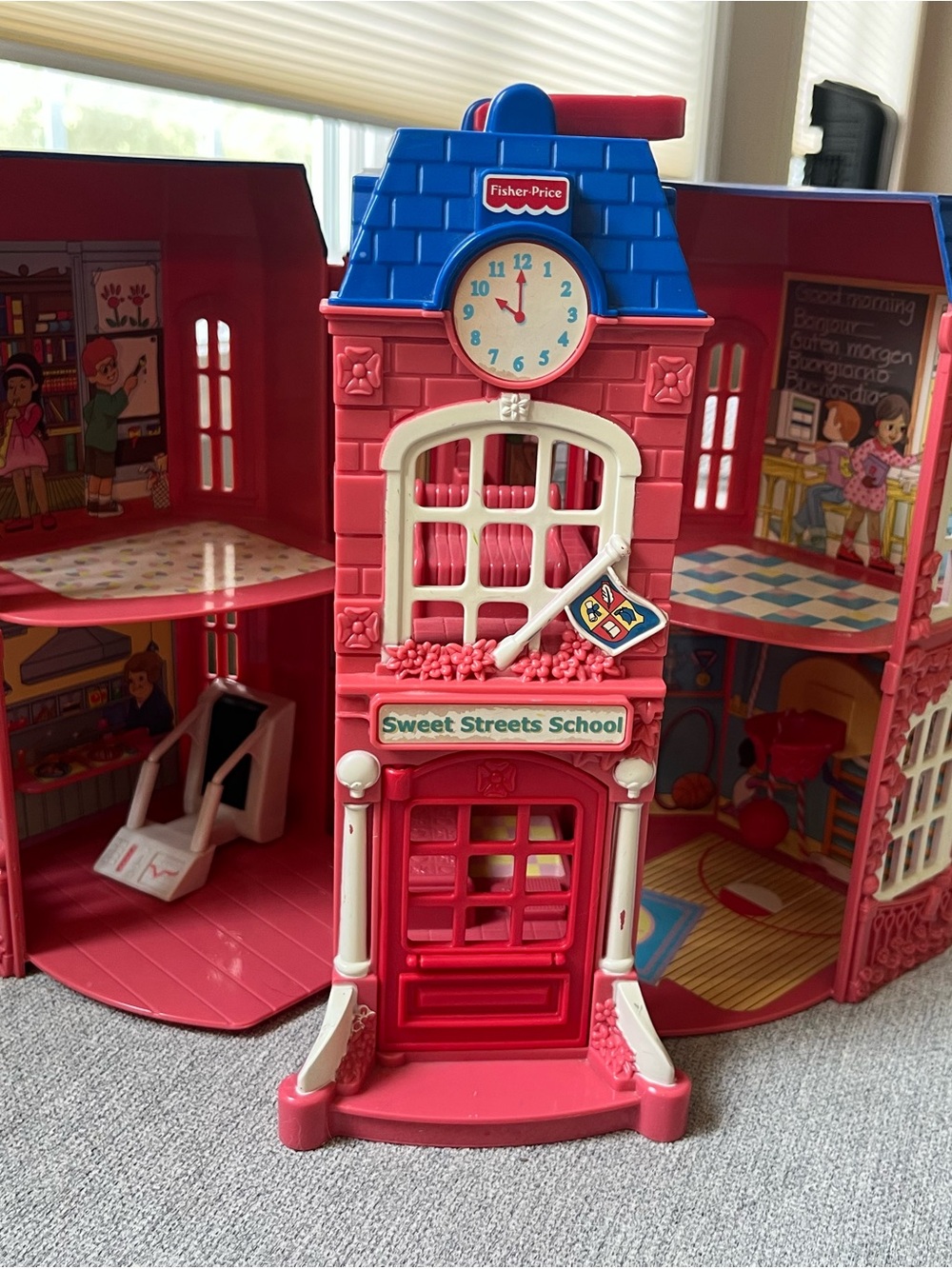 Vintage Fisher-Price Sweet Streets School 77334 Dollhouse Playset 2002